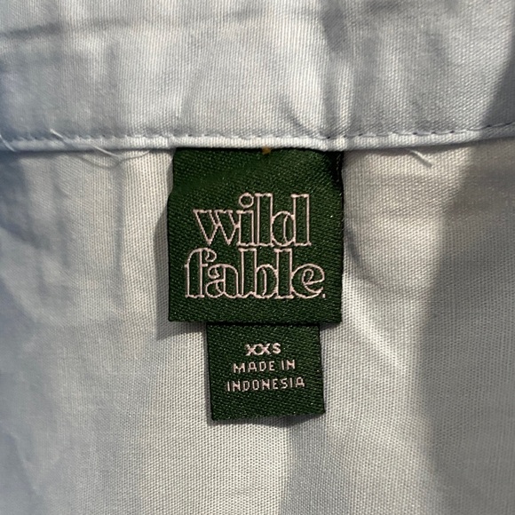 Wild Fable Light Blue Bow-Accent Crop Top - Picture 2 of 4